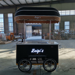 2024 Unique Design Gelato Cart Italian Ice Cream Cart for Italy For Europe Mobile Hand Push italian Coffee Cart Bike