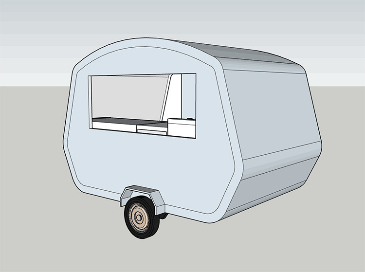 Street Movable Tow Bar Snack Vending Mobile Food Trailer