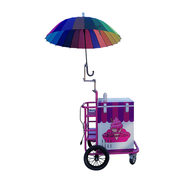 Support Customized Mobile Ice Cream Food Cart Food Stall French Fries Vehicle Mobile food cart For Sale