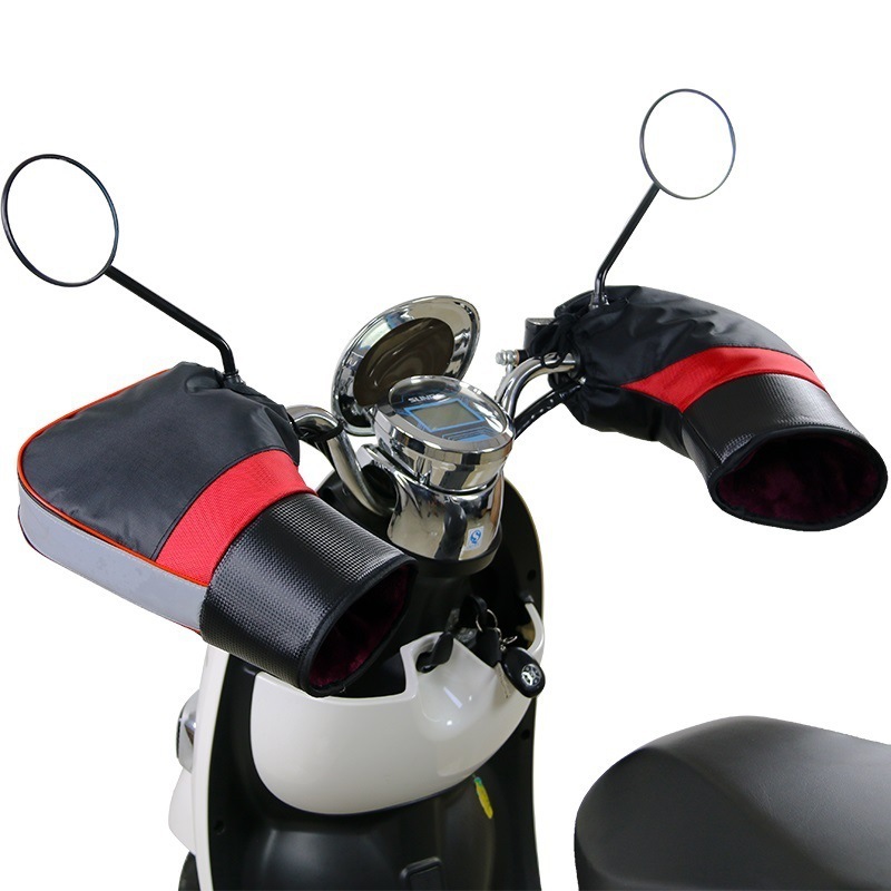 1 Pair Motorcycle Handlebar Muffs Scooter Warm Handlebar Gloves Waterproof Windproof PU Leather Winter Thicken Warmer Gloves NEW