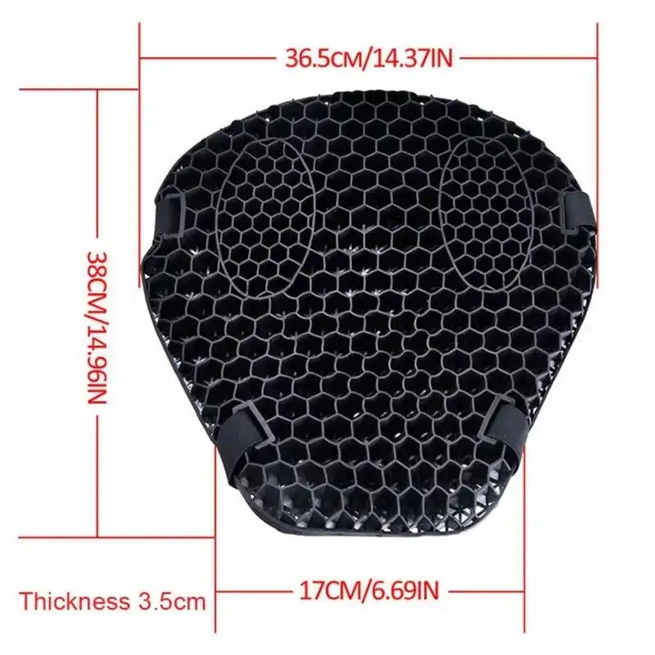 Motorcycle Honeycomb Gel Seat Cushion 3D Mesh Fabric Comfort Autobike Decompression Cover Shock Absorbing Relief Cushions