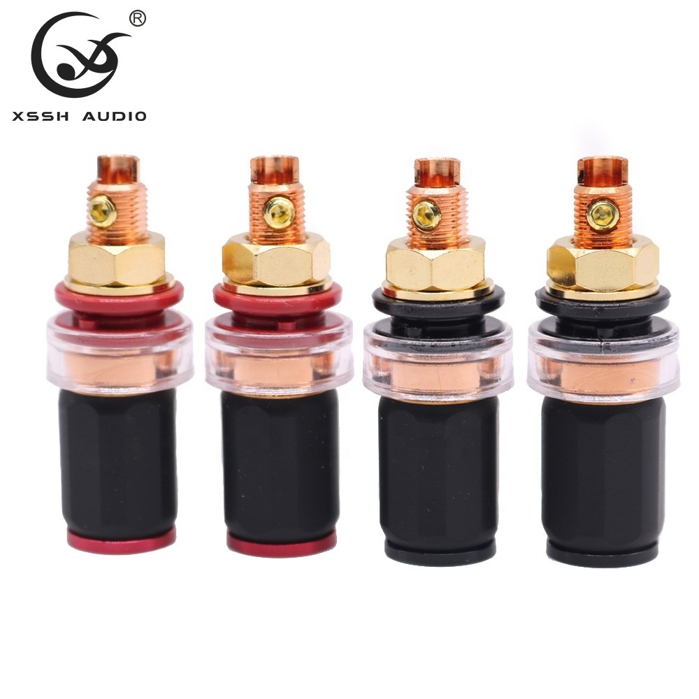 Adapter YIVO XSSH Audio High Quality HIFI Red Copper Electronic Female Banana Jack Socket Speaker Wire Terminal Binding Post