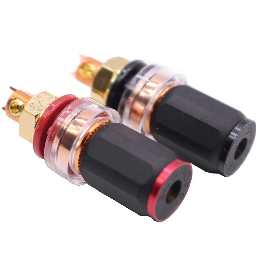 Adapter YIVO XSSH Audio High Quality HIFI Red Copper Electronic Female Banana Jack Socket Speaker Wire Terminal Binding Post