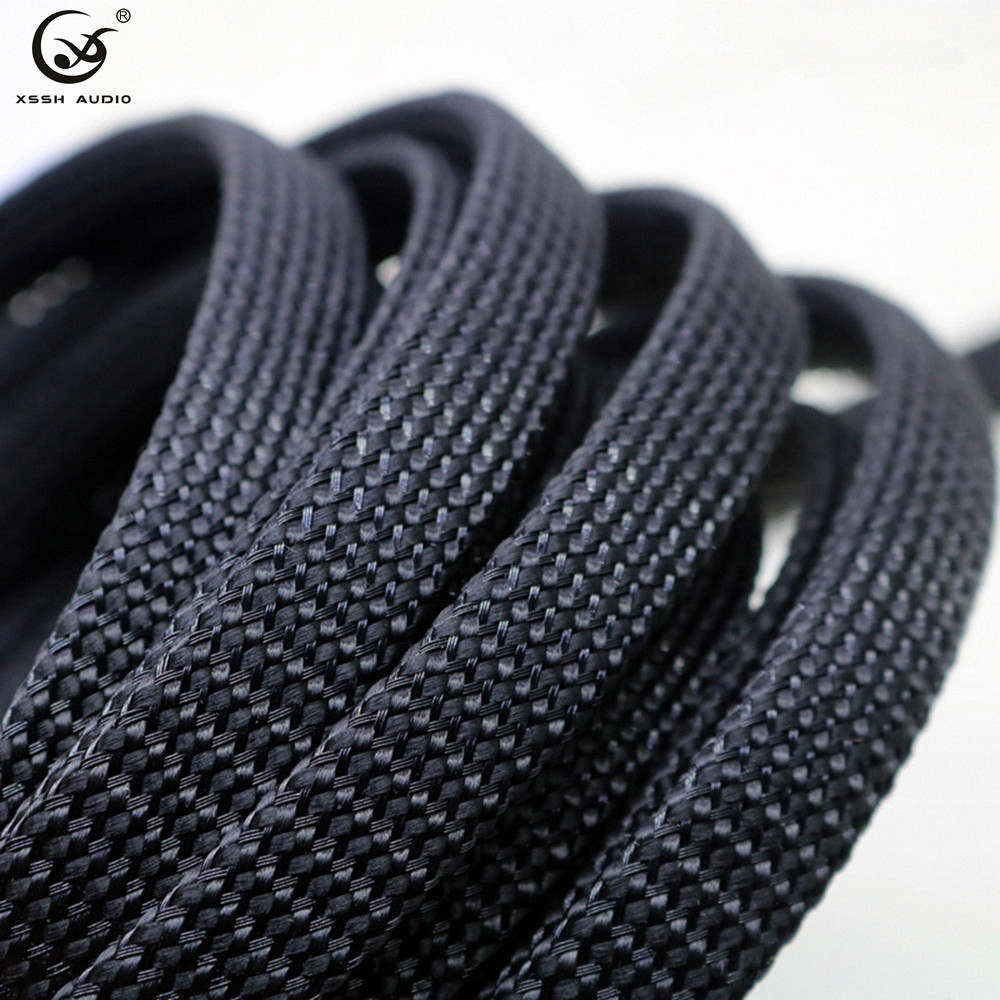 High Density 3mm 5mm 10mm 12mm 15mm 20mm YIVO XSSH Audio OEM Custom Nylon Cotton PET Expandable Braided Sleeving Cable Sleeves