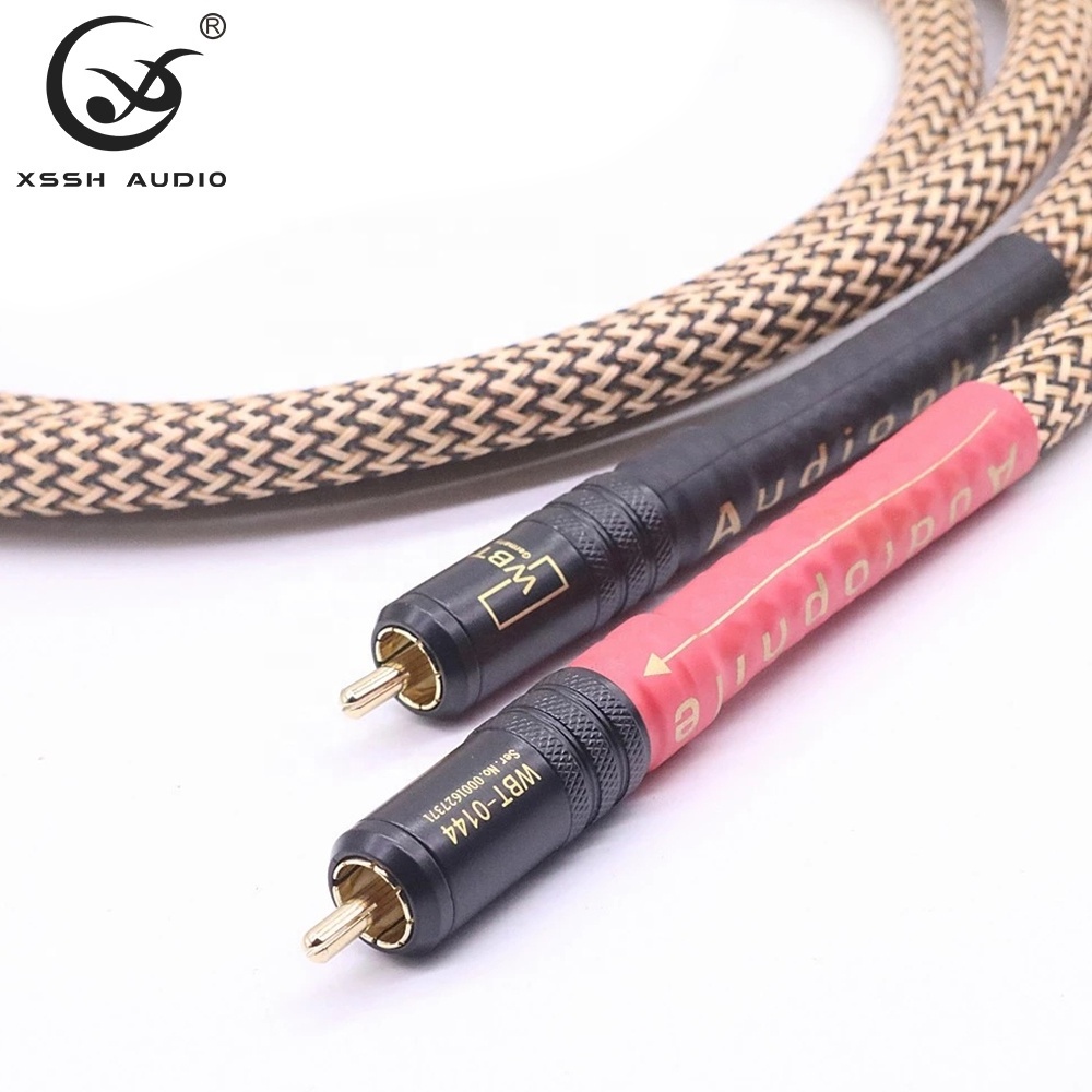 Signal Line YIVO XSSH Audio Hifi 7N PCOCC OFC Copper 2 Core Silver Plated AUX CD Amplifier Male to Male Audio Lines RCA Cable