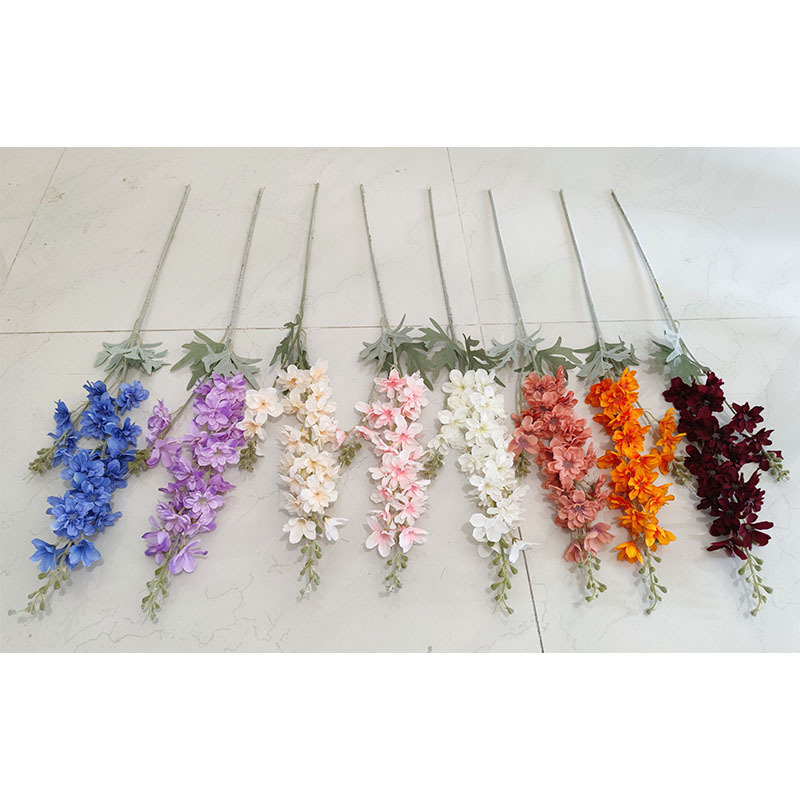 YIWAN wholesale Artificial Delphinium Ajacis Faux Violet Silk Flower Home Garden Party Wedding Decoration