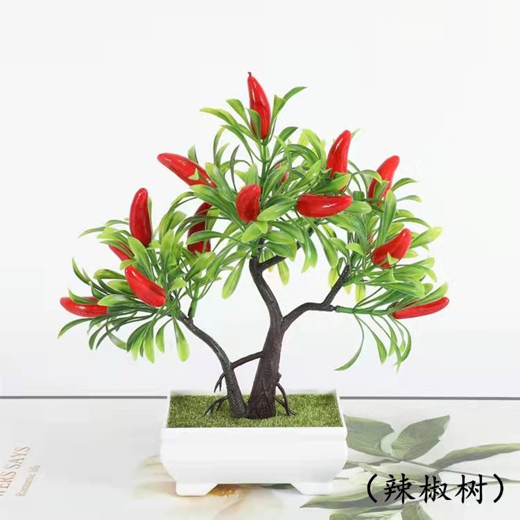 YIWAN Wholesale Bonsai Mini Fruit Tree Multi Shape Lifelike live table small bonsai Outdoor Home Decoration Plastic Bonsai