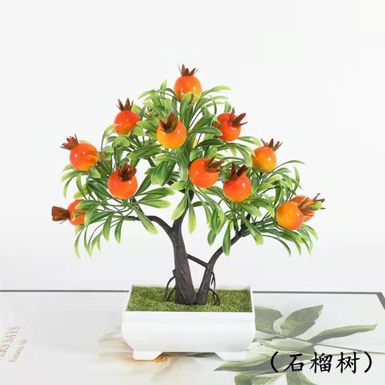 YIWAN Wholesale Bonsai Mini Fruit Tree Multi Shape Lifelike live table small bonsai Outdoor Home Decoration Plastic Bonsai