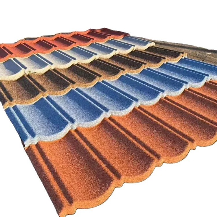 35 years life time easy install ASA coated plastic synthetic resin roof tile stone coated metal roof shingles