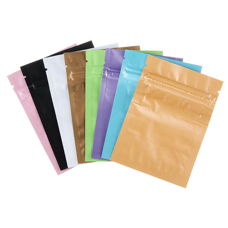 Matte Custom Printed wholesale colorful Small Aluminum Foil food packing bags with zip lock