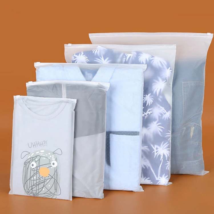 Clear Waterproof Clothing Zipper Bags Packaging Plastic Transparent T Shirt Slider Zip Lock Bag