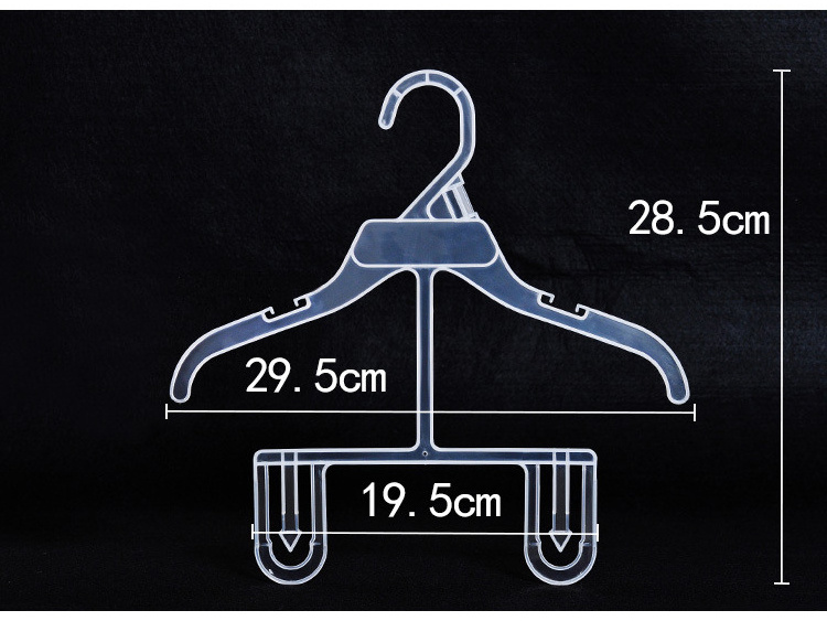 39cm Plastic kids children hanger plastic transparent conjoined baby rack small clothes bath hangers racks for display