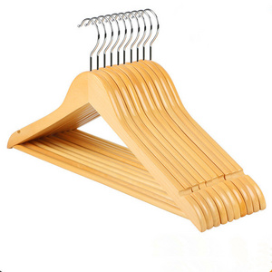 Cheap factory price clothes hanger for solid wooden hangers wholesale with metal hook