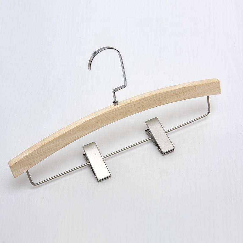 Factory directly kids white cloths coat wooden hanger with clamp