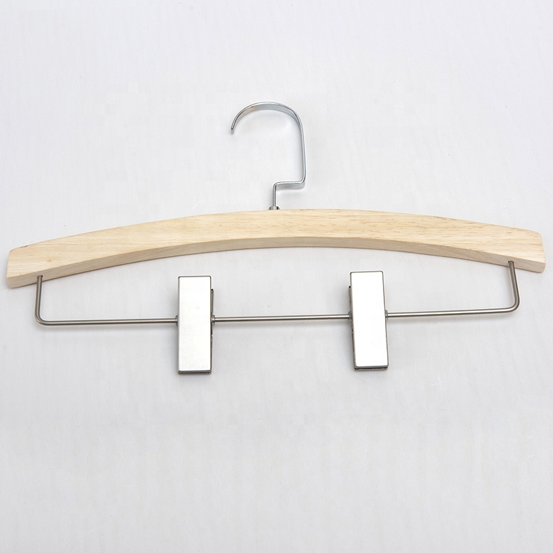 Factory directly kids white cloths coat wooden hanger with clamp