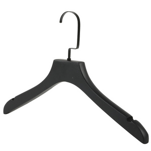 Clothes Clothing Type Printing Logo Custom Brand Set Black Wooden Hangers