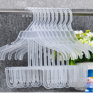 39cm Plastic kids children hanger plastic transparent conjoined baby rack small clothes bath hangers racks for display