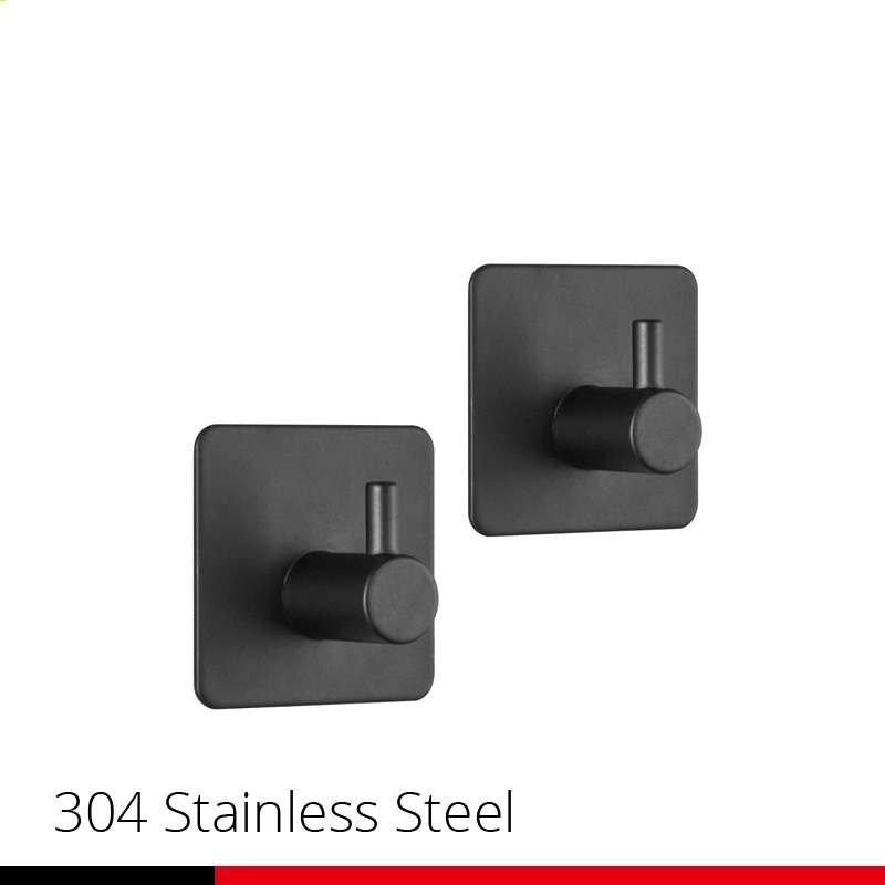 Wall Mounted Self Adhesive Hooks Stainless Steel Towel Coat Robe Hooks Wall Hooks Heavy Duty For Home