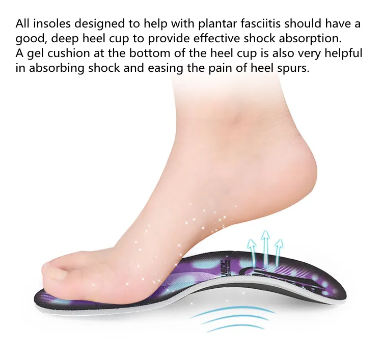 Foot care for men and women Eva Transverse Arch Support Shock Absorption Plantar Fasciitis Relief insoles