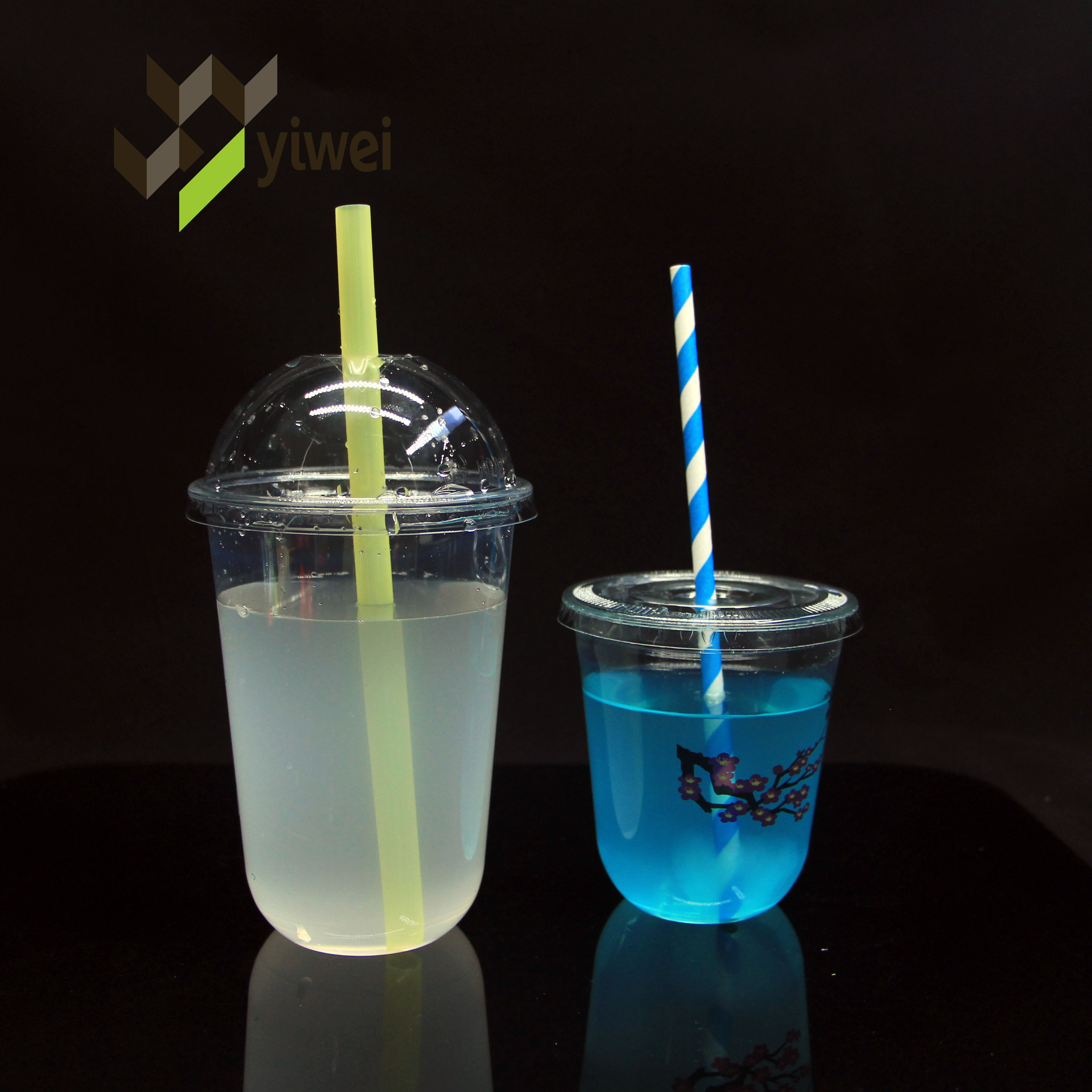 Hot selling 12 16 20 OZ plastic cup transparent juice  yogurt  boba bubble tea u shape disposable cup with lids