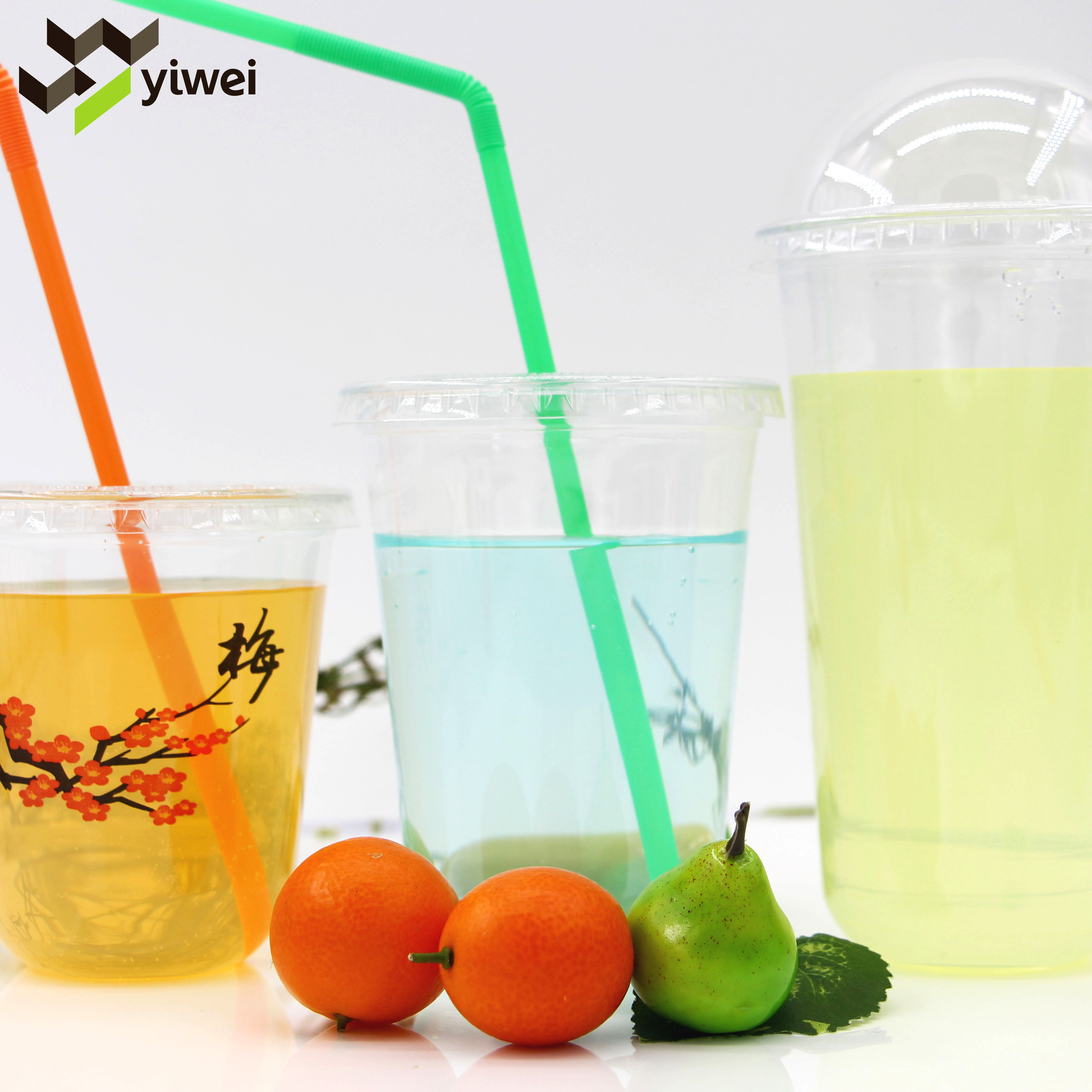 Hot selling 12 16 20 OZ plastic cup transparent juice  yogurt  boba bubble tea u shape disposable cup with lids