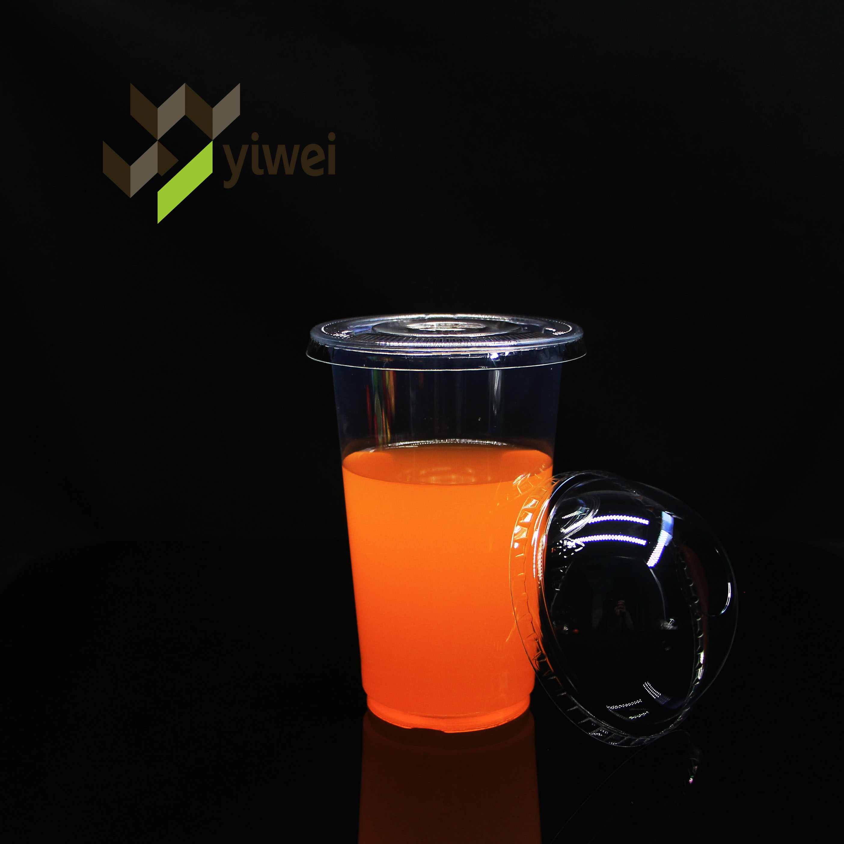 Wholesale 16oz 92mm Watermelon Lemonade Orange Iced Juice Cup Custom Logo, PET High Transparent Plastic Smoothie Cup 1000pcs/CTN