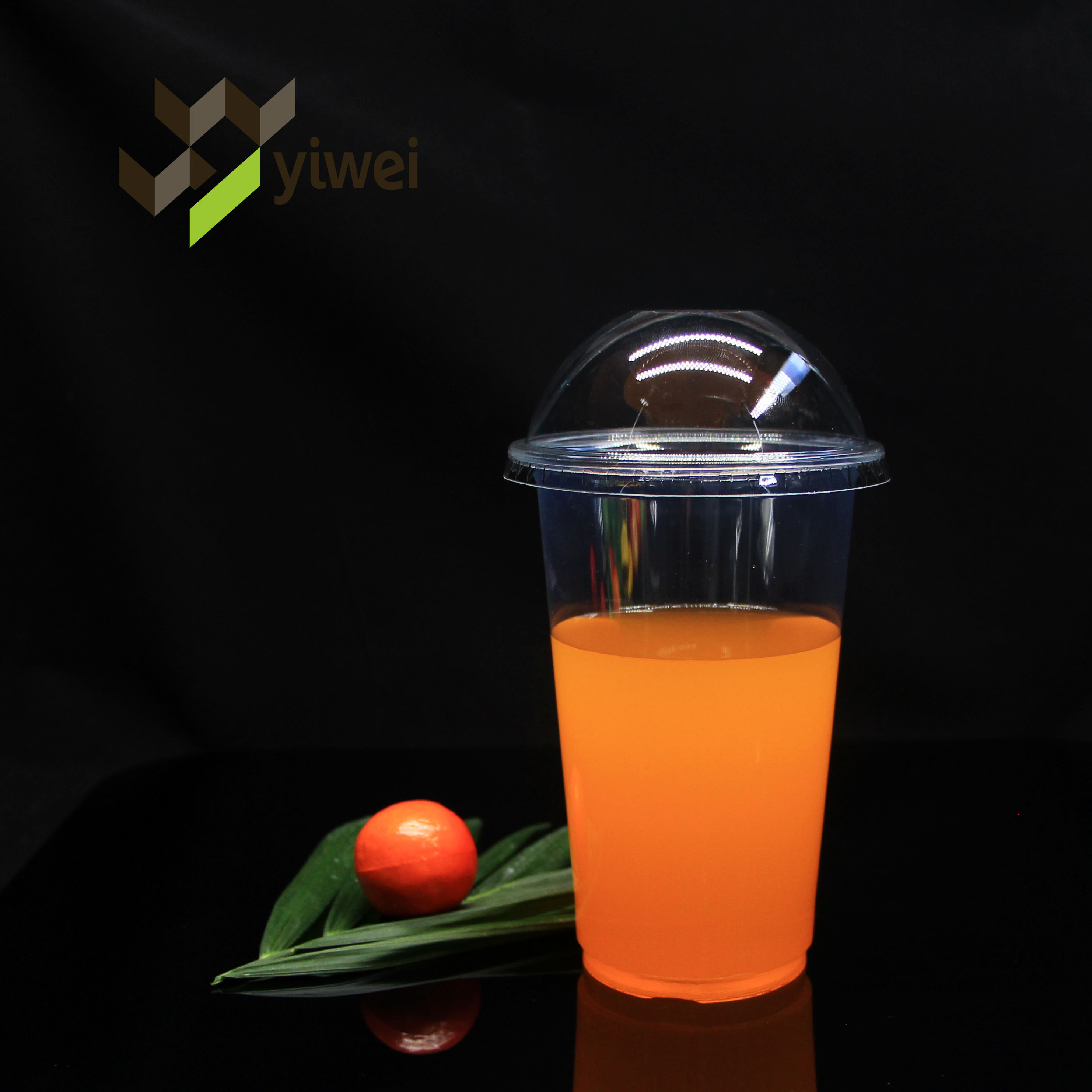 Wholesale 16oz 92mm Watermelon Lemonade Orange Iced Juice Cup Custom Logo, PET High Transparent Plastic Smoothie Cup 1000pcs/CTN