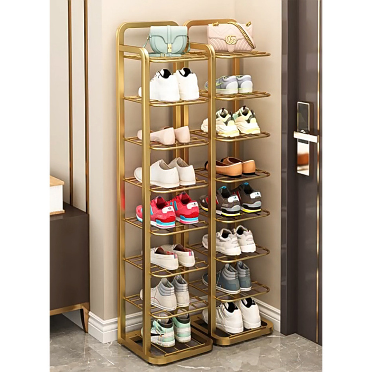 Iron Art Shoe Rack Strong Durable Simple Shoe Cabinet Multilayer Household Door Depends On The Wall To Save Space