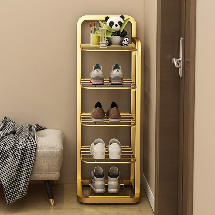 Iron Art Shoe Rack Strong Durable Simple Shoe Cabinet Multilayer Household Door Depends On The Wall To Save Space