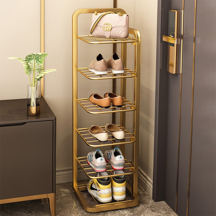 Porch Shoes Rack Household Iron Multi-layer Economical Space Saving Dormitory Small Shoe Cabinet Door Dust-proof Storage Rack