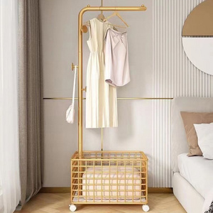 Modern Sturdy And Durable Home Furniture Simple Nordic Standing Coat Rack With Wheels For Living Room And Bedroom