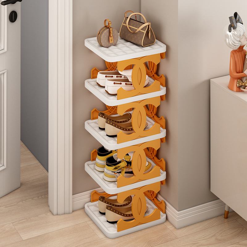 Simple and free splicing and receiving rack for household multi-layer stacked storage shoe rack