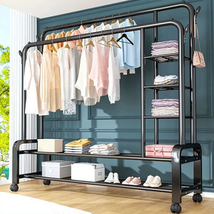 Household Clothes Drying Rack Balcony Storage Cool Clothes Single Rod Hanger