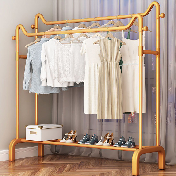 Modern New Arrival Best Selling Customized Design Double Rows Multi-funcitonal Living Room Bedroom Decorative Cloth Rack