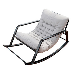 Leisure Rocking Chair With Cushion Lying Chair Backrest Outdoor Double Rocking Chairs