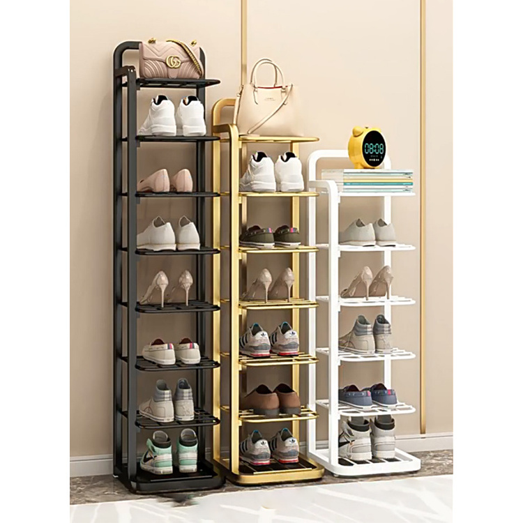 Iron Art Shoe Rack Strong Durable Simple Shoe Cabinet Multilayer Household Door Depends On The Wall To Save Space