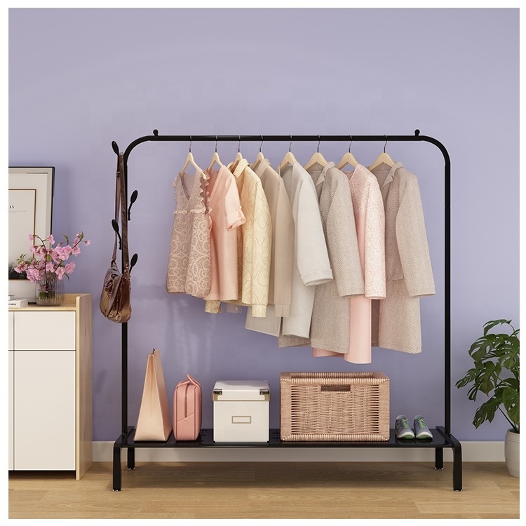 Steel Single Pole Drying Vertical Clothes Standing Rack Hanger Metal Living Room Furniture Stainless Steel Modern Coat Rack