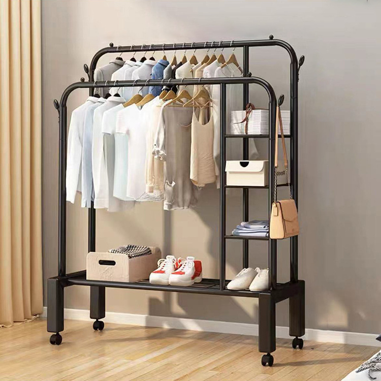 Household Clothes Drying Rack Balcony Storage Cool Clothes Single Rod Hanger