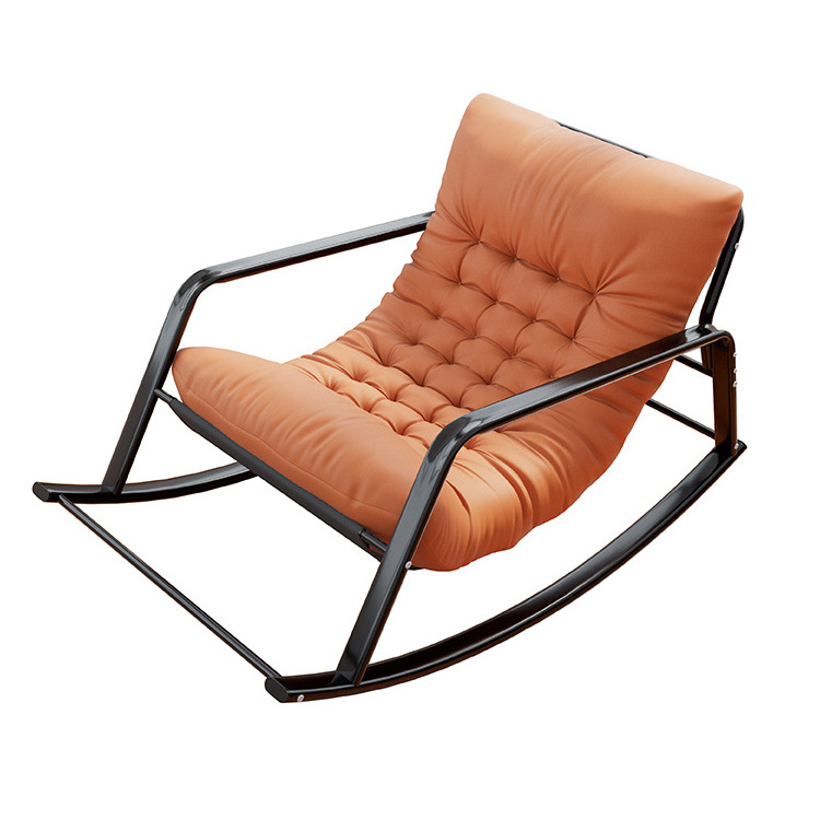 Leisure Rocking Chair With Cushion Lying Chair Backrest Outdoor Double Rocking Chairs