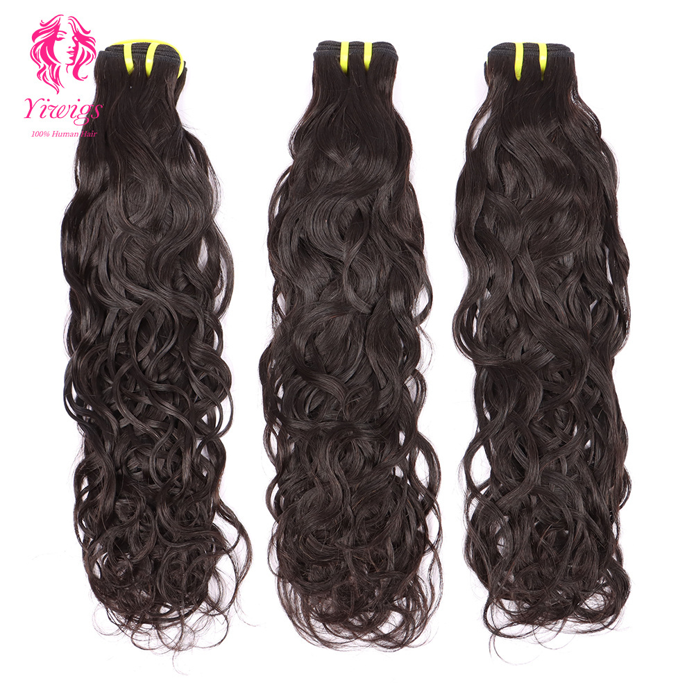 Yiwigs Cheap 12A 8-30 inch Cuticle Aligned Peruvian Brazilian Virgin Water Wave Weave Hair Bundles