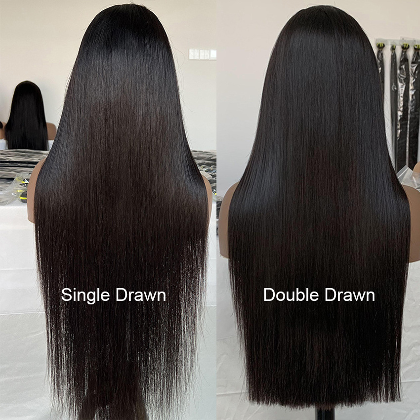 Frontal Wig Vendors 12A Cuticle Aligned Raw Indian Human Hair, Double Drawn Bone Straight Brazilian Virgin HD Lace Front Wigs