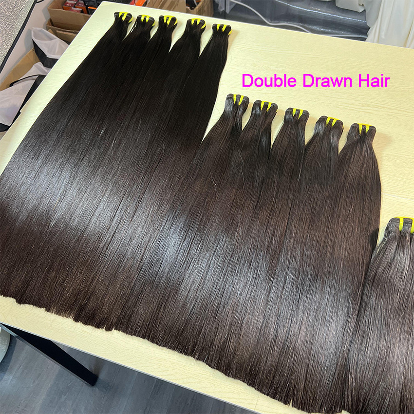 Wholesale 100% Raw Cuticle Aligned Virgin Human Hair Bone Straight Double Drawn 10A 12A 15A Vietnamese Raw Hair Bundles Vendors