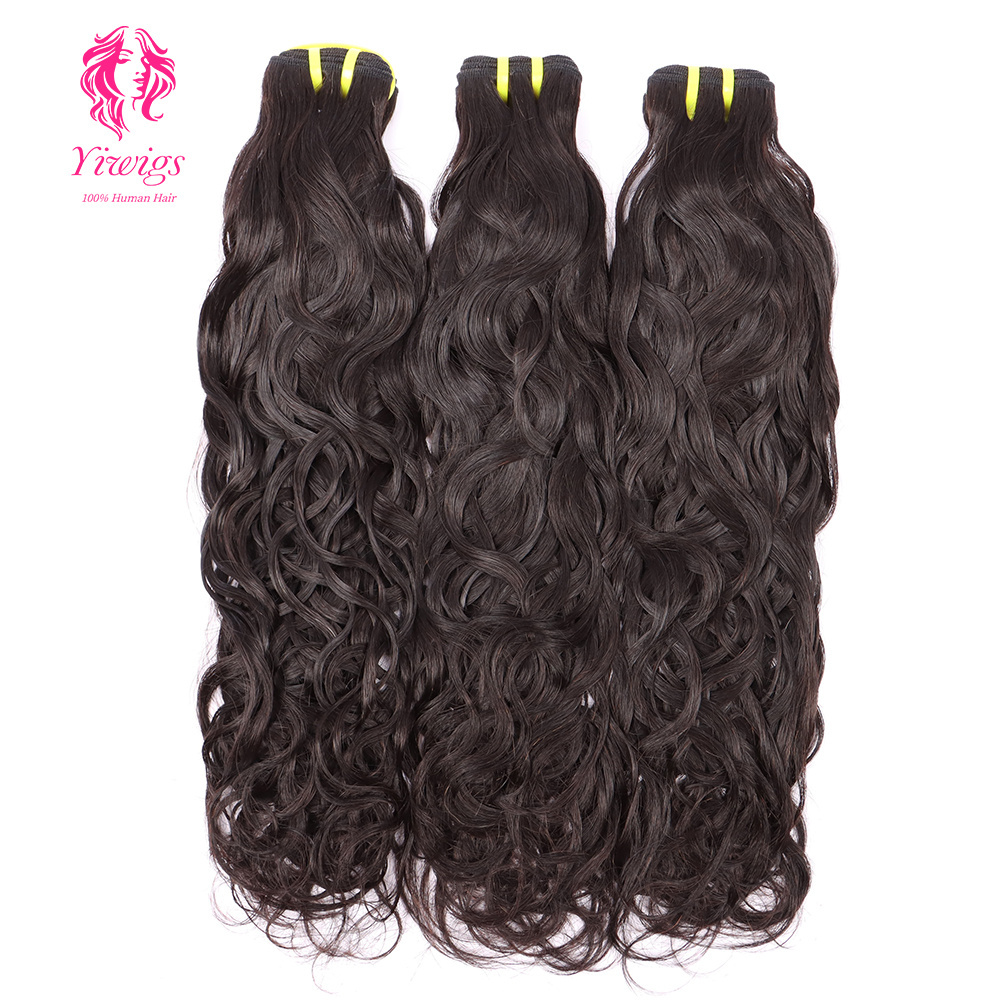 Yiwigs Cheap 12A 8-30 inch Cuticle Aligned Peruvian Brazilian Virgin Water Wave Weave Hair Bundles