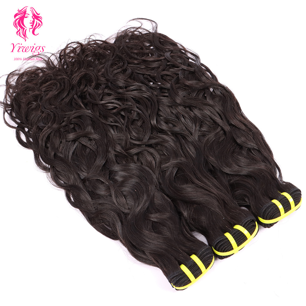 Yiwigs Cheap 12A 8-30 inch Cuticle Aligned Peruvian Brazilian Virgin Water Wave Weave Hair Bundles