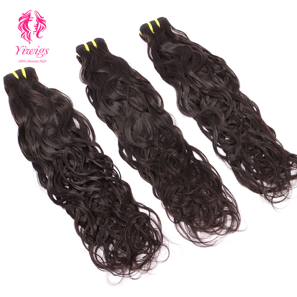 Yiwigs Cheap 12A 8-30 inch Cuticle Aligned Peruvian Brazilian Virgin Water Wave Weave Hair Bundles