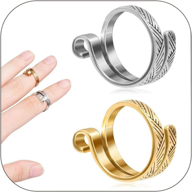 Finger Knitting Rings Set Adjustable Crochet Tension Ring Open Yarn Guide Finger Ring Knitting Thimbles