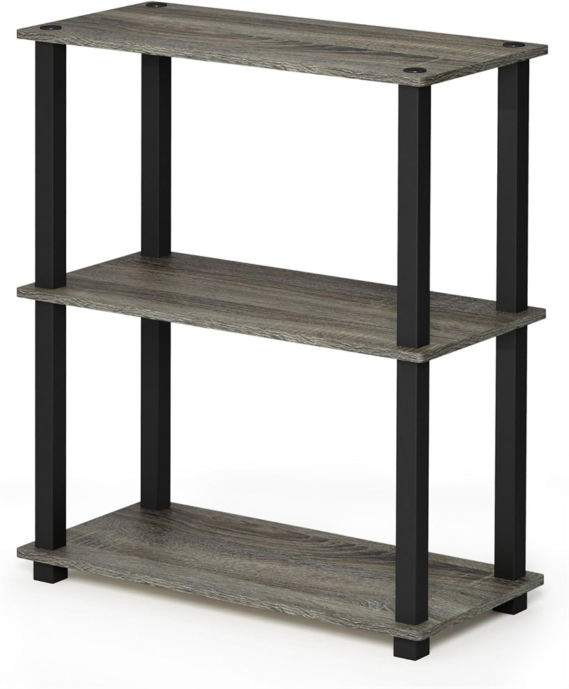 3-Tier Multipurpose Square Tube French Oak Kitchen Shelves Adjustable Display Rack Storage Holders Racks