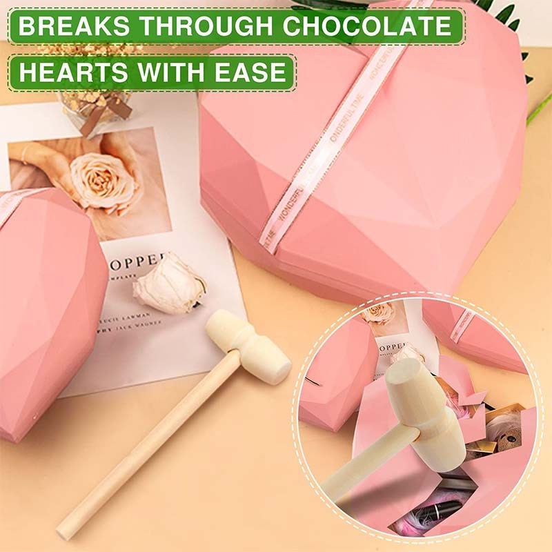 Kitchen accessories Breakable Heart Hammer Small Wooden Mallet Kids Hammer Wood Mini Wooden Hammer