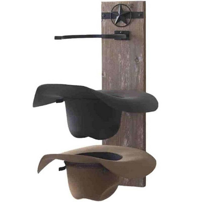 Cowboy hat Rack for Wall Western Rack for Cowboy Hats Rustic Wood and Metal Cowboy hat Hanger for Wall