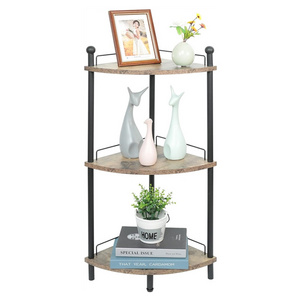 Corner Bookshelf Plant Stand Multipurpose Display Rack Industrial Storage Corner Decor Small Corner Shelf Stand for Bathroom